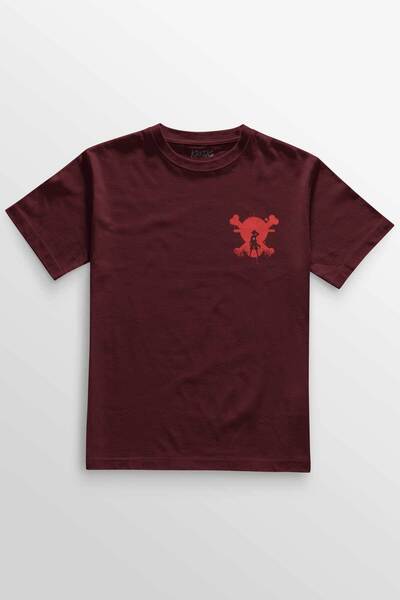 Kretas Bordo Tişört One Piece Anime Dizi Japanese Urban Wear Street Culture B...