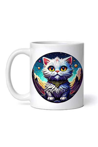 OEM Εξατομικευμένη λευκή κούπα, Elegant Cat, INOVATIX®. 330ml