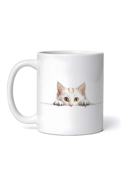 OEM Εξατομικευμένη λευκή κούπα, Λευκή Γάτα, INOVATIX®. 330ml