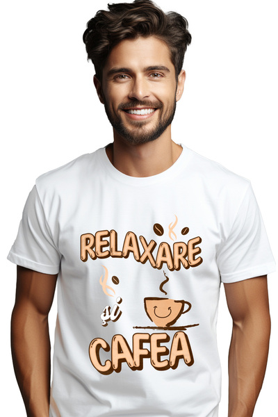 StoryGift Romania Tricou Barbati Relaxare Si Cafea Fara Oprire Ceasca Calda E...