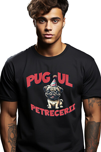 StoryGift Romania Tricou Barbati Pug-ul Petrecerii Caine Saratorit Aniversare...