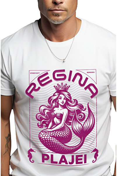 StoryGift Romania Tricou Barbati Regina Plajei Sirena Fura Inima Barbatilor C...