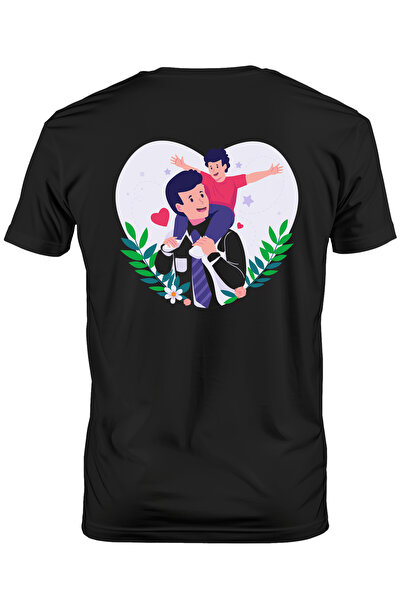 StoryGift Romania Tricou bărbătesc cu imprimeu copil, tată, familie, stele, 1...
