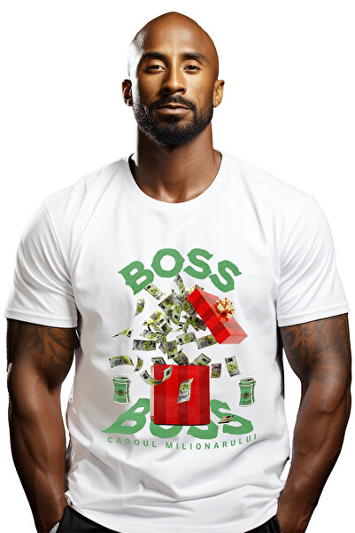 StoryGift Romania Boss Men's T-Shirt - Millionaire's Gift With Front Print, 1...