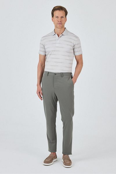 İmza Dark Green Flexible Side Pocket Casual Slim Fit Jogger Pants 1003250162