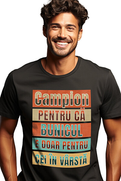 StoryGift Romania Tricou Barbati Campion Bunicul, Bunici, Familie, Nepoti, Iu...