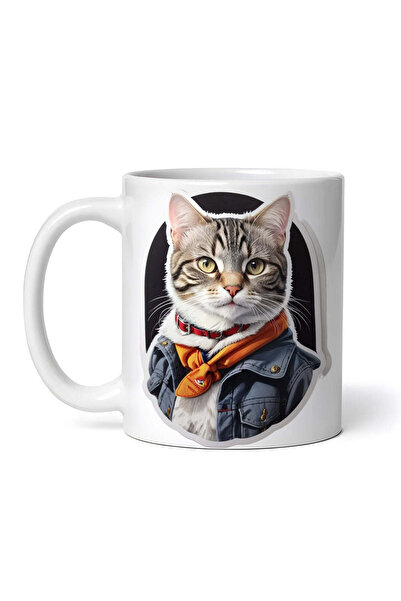 OEM Cană albă personalizată, pisică americană cu păr sârmos și jachetă, INOVA...