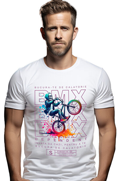 StoryGift Romania Tricou Barbati Bmx Dependent - Bucura-te De Calatorie, Sche...