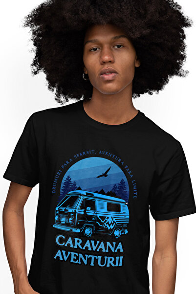 StoryGift Romania Tricou Barbati Caravana Aventurii Rulota In Padure Vacanta ...