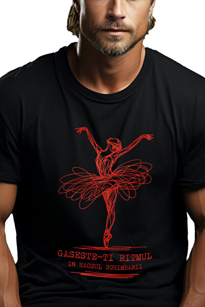 StoryGift Romania Tricou Barbati Balerina Text Inspirational Gaseste-ti Ritmu...
