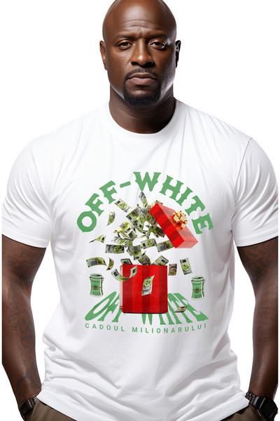 StoryGift Romania Off-white Men's T-Shirt - Millionaire's Gift With Front Pri...