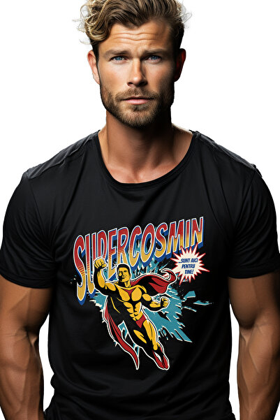 StoryGift Romania Tricou Barbati Super Cosmin, Supererou Sunt Aici Pentru Tin...