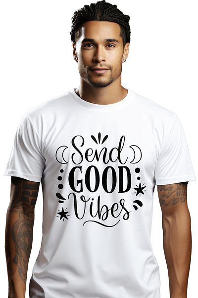 StoryGift Romania Men's T-Shirt With The Message In English "send Good Vibes" - Send Good Vibes Status By Bi Stg
