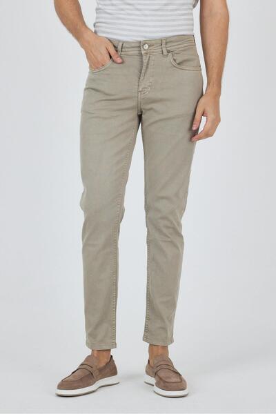 İmza Koyu Bej Pamuklu 5 Cep Casual Slim Fit 5 Cep Pantolon 1003250318