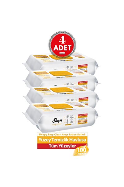 Sleepy Yüzey Temizleme Havlusu Arap Sabunlu 100'lü 4 Adet