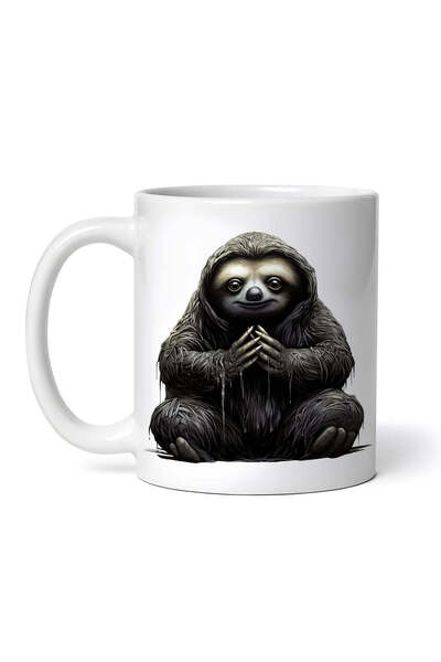 OEM Cană albă personalizată, Halloween Black Sloth, INOVATIX®. 330ml
