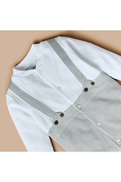 giggles Printed Long Sleeves Sleepsuit with Suspender Detail