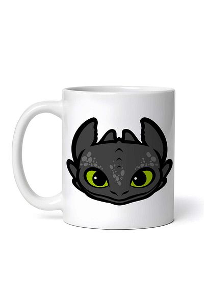OEM Personalized white mug, How to Train Your Dragon Night Fury 2, INOVATIX®. 330 ml