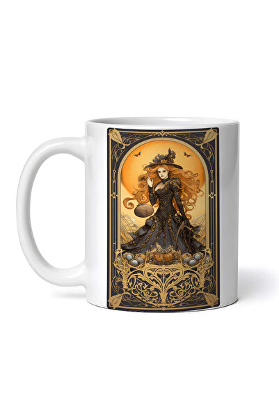 OEM Cană albă personalizată, Halloween Tarot Shadow Woman, INOVATIX®. 330ml