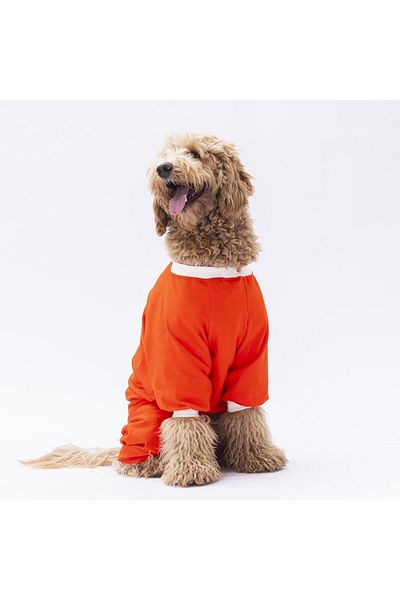Pawstar Orange Giraffe Medium and Large Breed Dog Pajamas - Dog Jumpsuit - Dog Apparel (15 KG-45 KG)