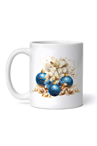 OEM Cană albă personalizată, Globuri și flori, INOVATIX®. 330ml