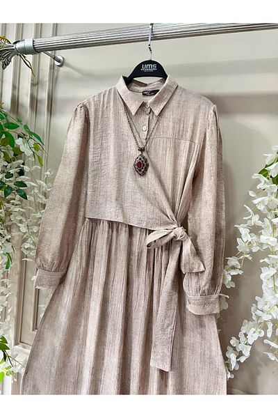 PİNK FLY Strawberry Loose Dress with Side Ties