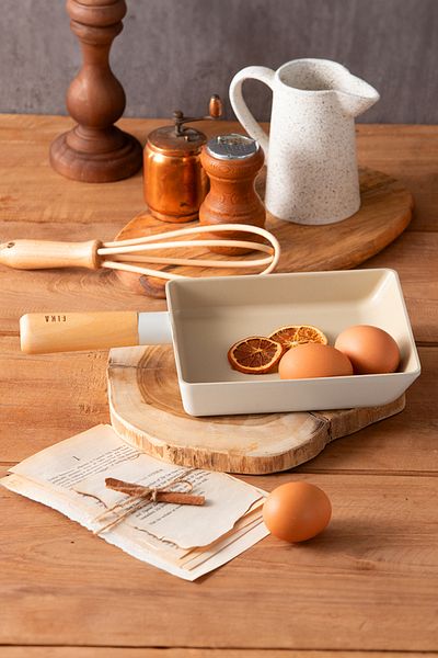 NEOFLAM Fika Aluminum Cast Aluminum Omelet Pan 15cm, Beige