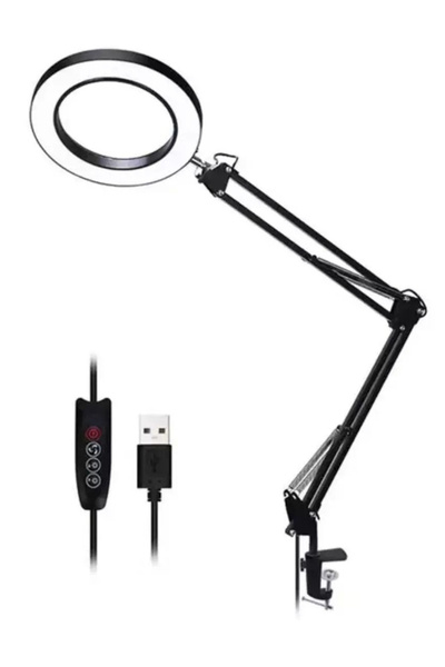 Coverzone Kıskaçlı Yuvarlak Işık 6.3 inç (16cm) Stüdyo Işık Youtuber Twich Kick Yayıncı Işığı NB35