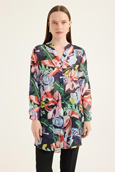 HomeStore Renkli Çiçek Desenli Tunik