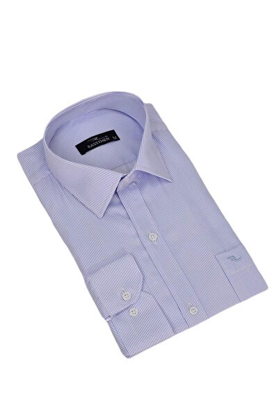 rasstmen Чоловіча смугаста класична сорочка з довгими рукавами та однією кишенею BGL-ST04553