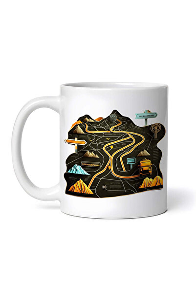 OEM Cană albă personalizată, Hartă rutieră, INOVATIX®. 330ml