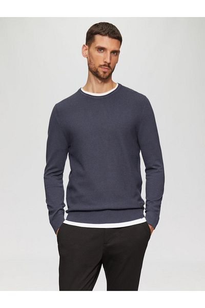 s.Oliver Men's crew neck sweater, Regular fit, Dark navy