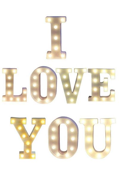 Generic Vitacelli Alphabet LED Letter Lights Light Up Plastic Letters Standing Hanging I LOVE YOU