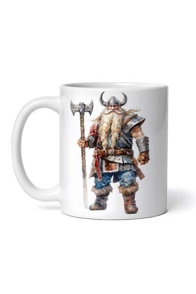 INOVATIX Personalized white mug, Dwarf God with axe, INOVATIX®. 330ml