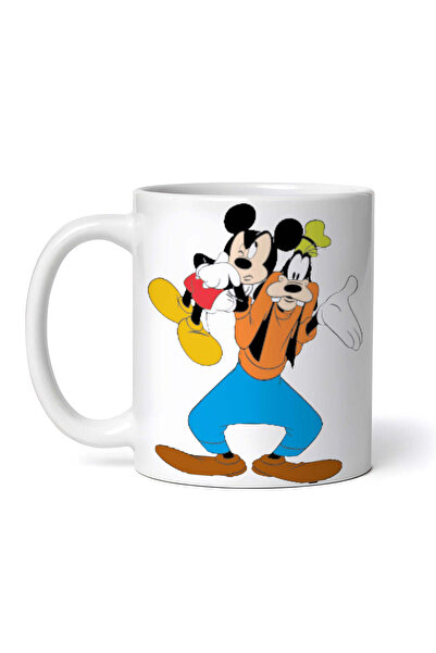 INOVATIX Personalized white mug, Goofy and Mickey, INOVATIX®. 330 ml