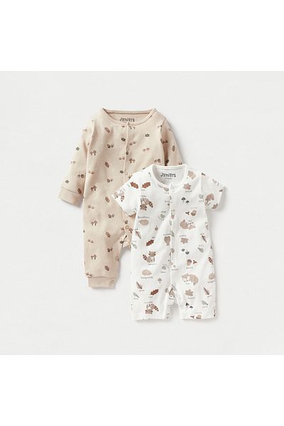 Juniors Printed Sleepsuit and Romper Set