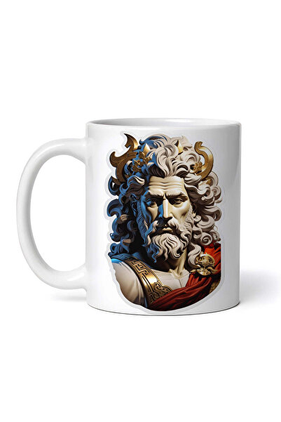 OEM Cană albă personalizată, statuie a zeului grec Cronos, INOVATIX®. 330ml