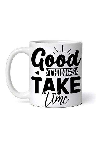 OEM Εξατομικευμένη λευκή κούπα, Τα καλά πράγματα χρειάζονται χρόνο, INOVATIX®...