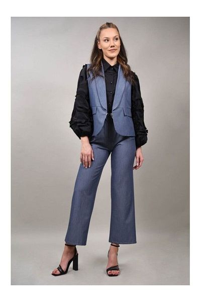 CHANGE OFF Simple Vest Without Buttons Lussuosa Single Waist Denim