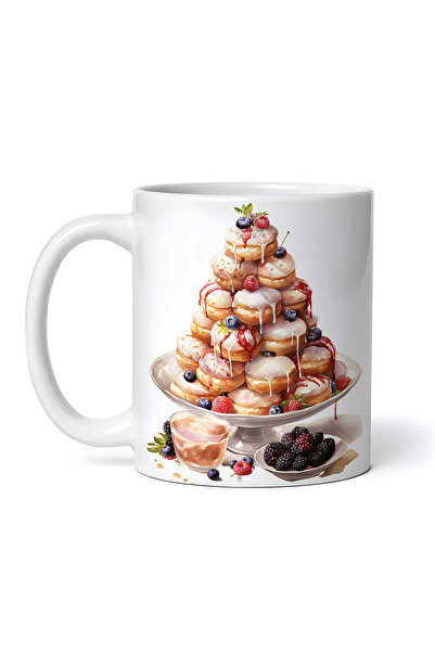 OEM Cană albă personalizată, Gogoși cu glazură și fructe, INOVATIX®. 330ml