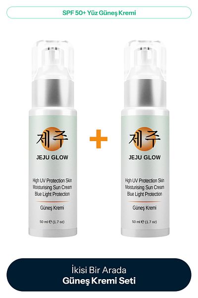 JEJU GLOW 50 Spf Facial Sunscreen Blue Light Protection + Vitamin C + Intensive Moisture 2 Pack