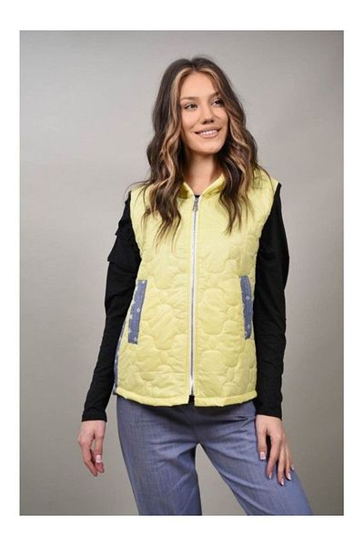 Acqua & Limone SHORT THIN QUILTED VEST ALCARA Yellow ONE SIZE