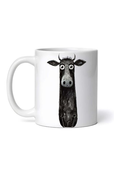 INOVATIX Personalized white mug, Halloween Black Cow, INOVATIX®. 330ml