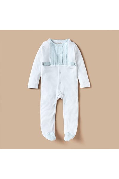 giggles Textured Closed Feet Sleepsuit With Snap Button Closure