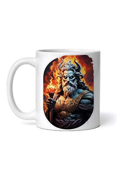 OEM Εξατομικευμένη λευκή κούπα, ο Έλληνας θεός Άδης, INOVATIX®. 330ml