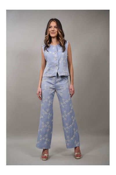 Caspiche VESTA IN STIL FORMAL CU NASTURI CAPRI M Baby Blue