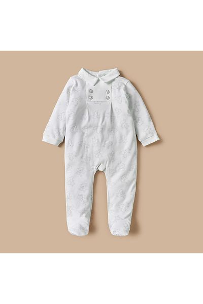 giggles All-Over Koala Print Collared Sleepsuit with Button Closure