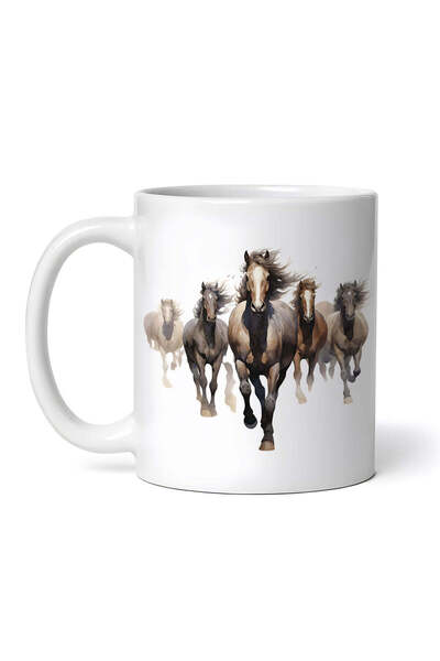 OEM Cană albă personalizată, pictură cal, INOVATIX®. 330ml