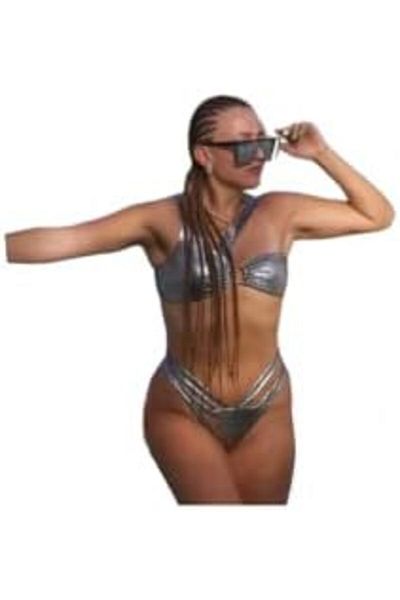 Dee-Trimmer Skylar Metallic Swimwear Bikini Set for Beach and Outdoor Use