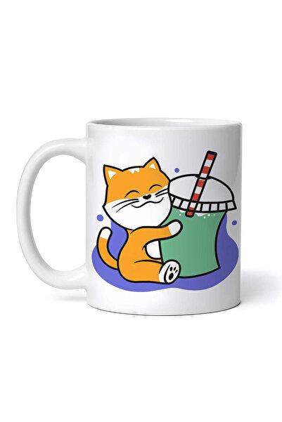 OEM Εξατομικευμένη λευκή κούπα, Η γάτα λατρεύει τους χυμούς, INOVATIX®. 330ml